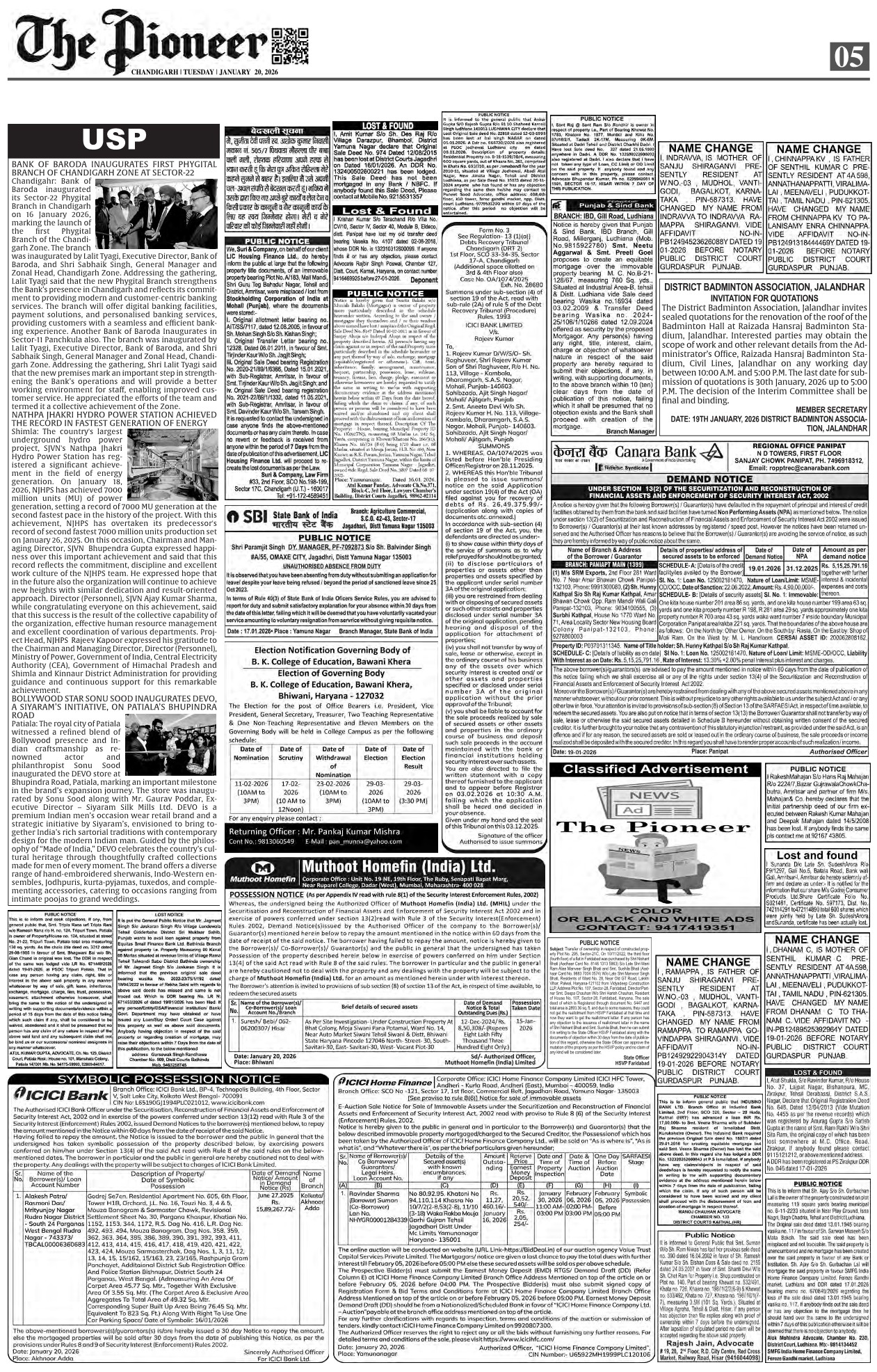 Governing Body Election Notification The Pioneer 20 Jan